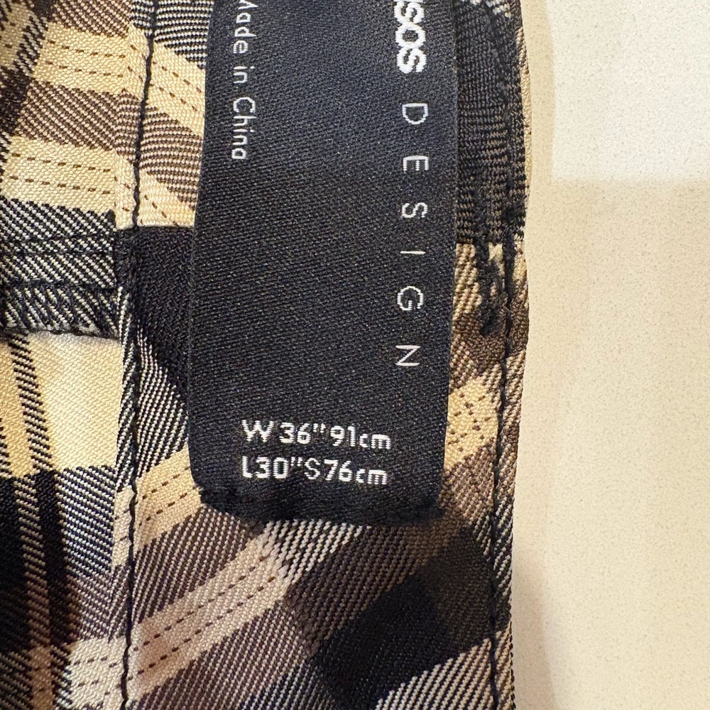 ASOS Plaid Wide-Leg Pants Size 36/30 - Picture 5 of 7